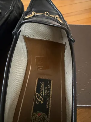Gucci 1953 Horsebit Black Leather Loafers Gold Size 38 thumbnail 11