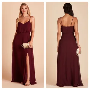 Birdy Grey Gwennie Chiffon Bridesmaid‎ Maxi Dress in Cabernet Red Sz M NEW thumbnail 2