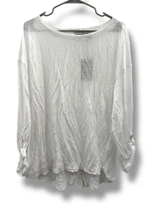 Adrienne Vittadini NWT Linen Top Women's XL White Long Sleeve Lightweight Resort thumbnail 1