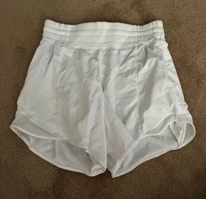 Size 4, Lululemon white hottie hot shorts thumbnail 1