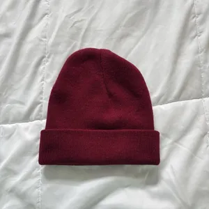 Think Less Act More Beanie Hat Winter‎ Fall Unisex Red White Acrylic thumbnail 4