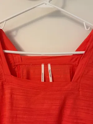 By Anthropologie square neck bright orange blouse size small thumbnail 4