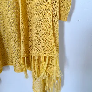 Boutique Yellow Knit Duster Cardigan Sweater thumbnail 5