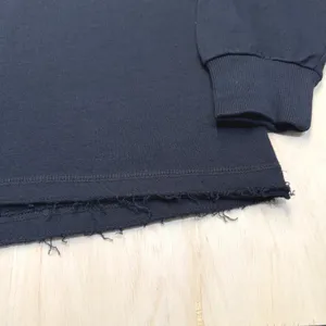 Alternative Apparel‎ Black Raglan Sweatshirt High Low Raw Hem Large Womens NWOT thumbnail 7