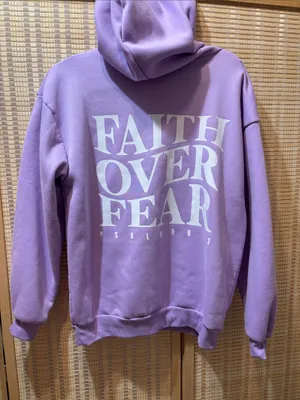 Faith Over Fear Lavender Hoodie thumbnail 2