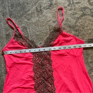 Victoria’s Secret Hot Pink Mesh Leopard Lace Slip Dress Large thumbnail 9