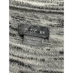 Aerie' Knit‎ Gray Sweater Long Sleeve Size Medium Soft Warm Round Neck Tie Waist thumbnail 2