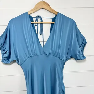 HELLO MOLLY WEDDING TO ATTEND SATIN MAXI DRESS BLUE Elegant Maxi Dress size 6‎ thumbnail 7
