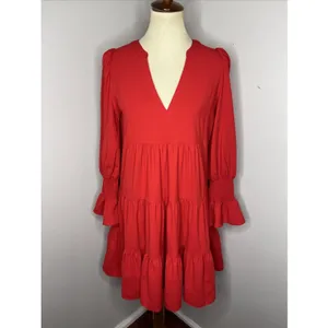 Tuckernuck POMANDER PLACE Red Crepe Kenzo Dress XS thumbnail 2