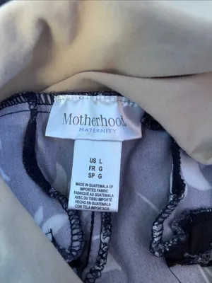 Motherhood Maternity Navy Floral pants with Cream Top thumbnail 2