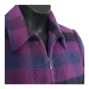 Dressbarn Vintage Women Purple Plaid Retro Jacket Blazer Size 12 Wool Blend thumbnail 5