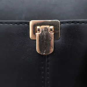 Target Black Faux Leather Satchel Crossbody Handbag Gold Hardware thumbnail 4