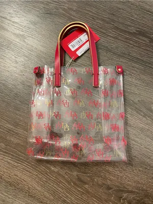 NWT Dooney & Bourke Signature Monogram Lunch Tote Bag Clear Vinyl thumbnail 2