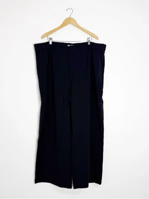 Abercrombie & Fitch Wide Leg Dress Pants XXL NWT Navy High Rise thumbnail 2