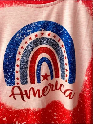 Rainbow American Flag Shirt Patriotic Shirt 4th of July Memorial Day Tshirt thumbnail 6
