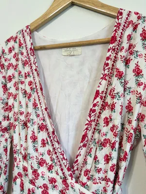 Anthropologie If By Sea Floral Wrap Midi Dress Small thumbnail 5