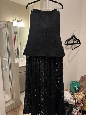 Pretty Little Thing Black Maxi Lace Dress thumbnail 3