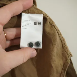 Uniqlo Women's Medium Premium Linen Long Sleeve Button Down Shirt Brown Chic thumbnail 3