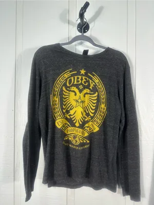 Obey Gray Long Sleeve Tshirt Size Medium EUC thumbnail 3