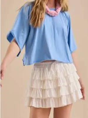 Altar'd State Tiered Eyelet Ruffle Mini Skort thumbnail 1