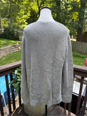 J.Crew Mercantile V-Neck Textured Sweater Top in Gray Heathered Size XL thumbnail 5