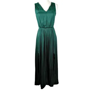 Banana Republic Sz 0 Green Lined V-Neck Goddess Maxi Dress thumbnail 2