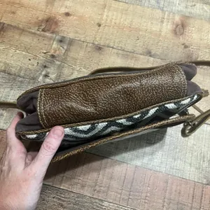 Myra Bag Women's Leather Cotton Crossbody Bag Purse 13"x9"x3" Western Country thumbnail 4