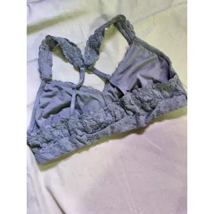 Aerie Gray Floral Lace Bralette Bra Wireless Pullover Racerback XL (F22) thumbnail 5