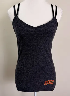Beyond Yoga Spacedye USC Trojans Strappy Back Tank Top Heather Grey Medium thumbnail 1