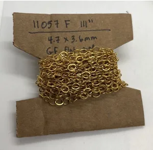 111" Gold-Filled Flat Oval Cable Chain 4.7 x 3.6mm Jewelry‎ Making Supply 11057F thumbnail 1