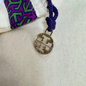 Tory Burch Cream and Purple Drawstring Bag thumbnail 4