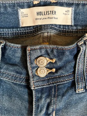 Hollister Ultra Low Rise Boot Cut Jeans Embroidered back NWT thumbnail 7