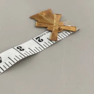 Vintage brass copper enamel windmill brooch. Red thumbnail 6