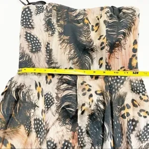 Forever New Briella Silk Strapless Hanky Hem Animal Feather Print Dress Size 8 thumbnail 6
