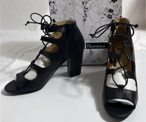 CL By Laundry Z-Bettie Shoes Womens 8.5M Open Toe Leather Lace Up New In Box thumbnail 1