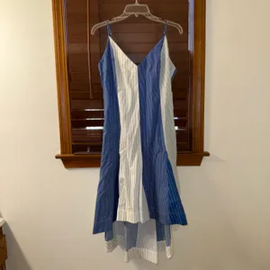 Anthropologie NWT $238 x Plenty by Tracy Reese V-Neck Blue High-Low Dress M thumbnail 5