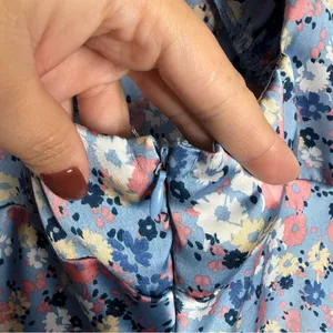 NWT Altar'd State Blue Floral Dress Silky Feel Flutter Sleeves Medium Romantic‎ thumbnail 9