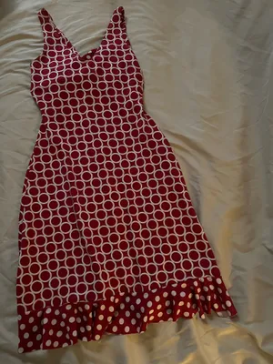 Red and White Dress thumbnail 2