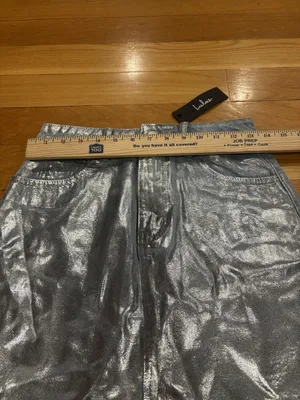 Lulus Size Small (S) Metallic Silver A-Line Mini Skirt thumbnail 2