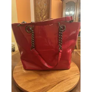DKNY By Donna Karan Large Red Patent Tote Bag thumbnail 5