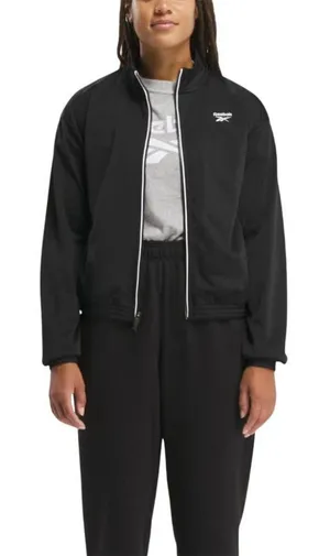 NWT Reebok Womens Banded Track Jacket IT5643 Black / White S thumbnail 1
