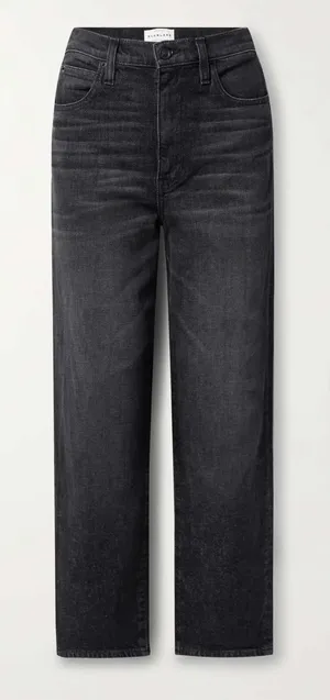SLVRLAKE London Crop High Rise Straight‎ Leg Jeans Faded Black Size 29 USA thumbnail 1
