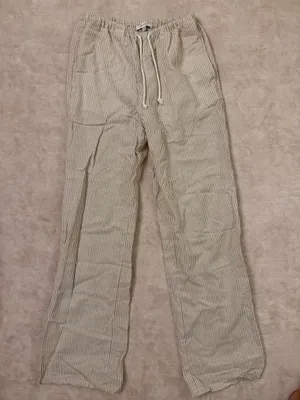 Love Tree Tan and White Striped Linen Pants thumbnail 2