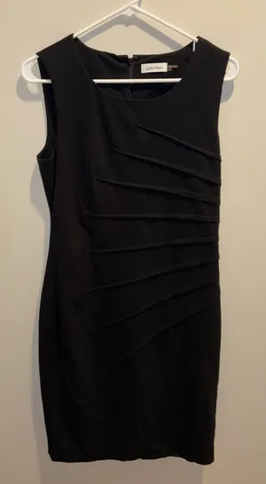 Calvin Klein Black Textured Mini Dress thumbnail 1