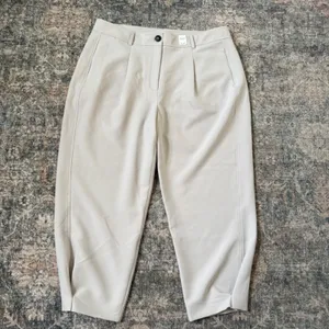 NWT Abercrombie & Fitch Sloane Pant Barrel Pleated Tapered Ankle Trouser 34 18R thumbnail 2