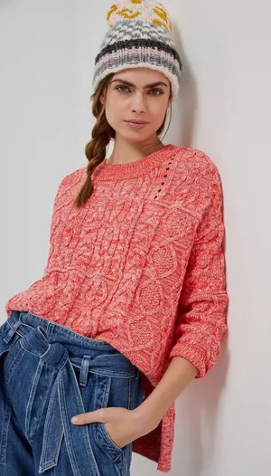 Pilcro Anthropologie Jasmine Cable Knit Oversized Tunic Sweater Size Medium thumbnail 1