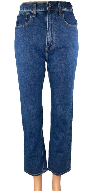 NEW Abercrombie & Fitch The Ankle Straight Women's Blue High Rise Denim Jeans 26 thumbnail 1