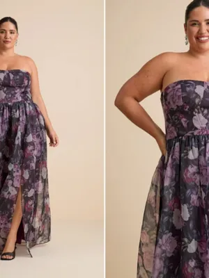 LULU's Floral Sexy Flowy Prom Wedding Chic Bustier Maxi Dress NWOT thumbnail 6