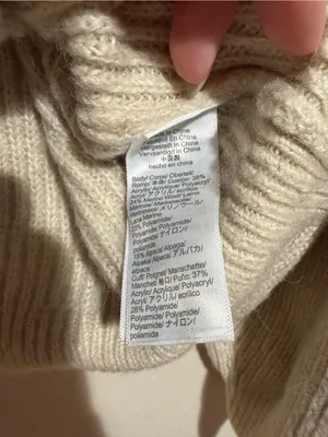 J. Crew Cream Cropped Puff Sleeve Turtleneck Sweater Wool Alpaca Size Medium thumbnail 10