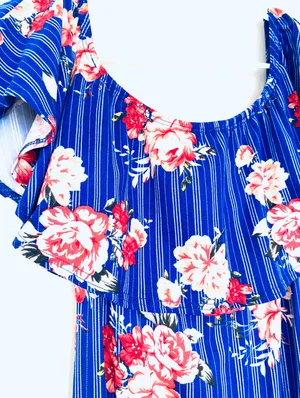 Blue Floral Maxi Dress Multiple Size M thumbnail 5